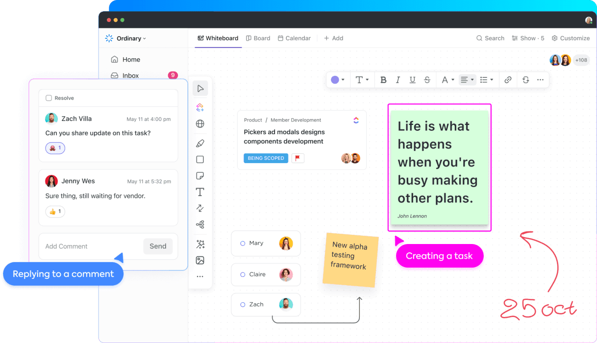 Equipe colaborando em uma tela compartilhada
